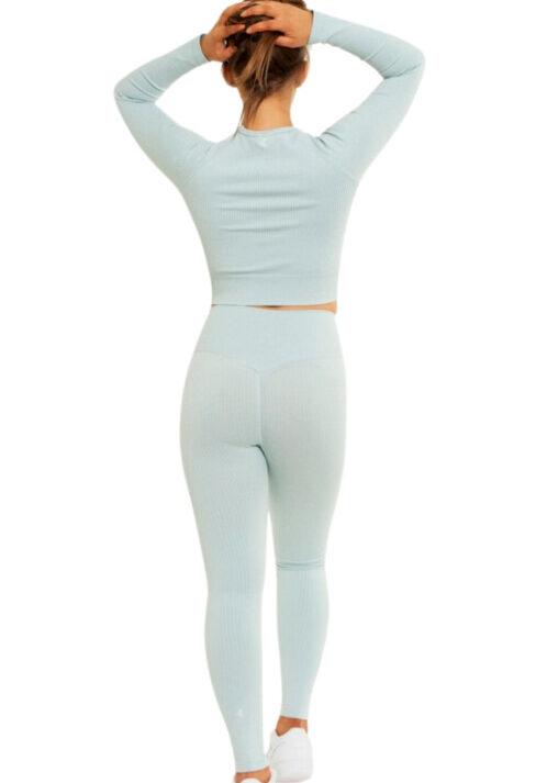 Flawless Ribbed Seamless Set Aquamarine